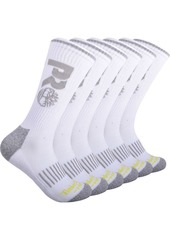 Timberland Pro Men's Half Cushion Crew Socks - 6 Pack, Large, Black | Father's Day Gift Idea