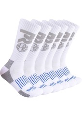 Timberland Pro Men's Half Cushion Crew Socks - 6 Pack, Large, Black | Father's Day Gift Idea