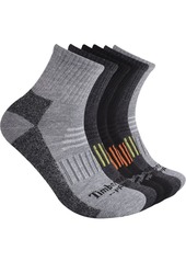 Timberland Pro Men's Half Cushion Quarter Socks - 6 Pack, Large, Black