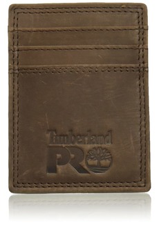 Timberland PRO Men's Leather Front Pocket Wallet with Money Clip Accessory