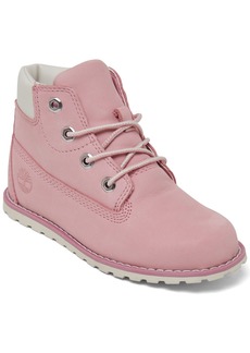 "Timberland Toddler Girls Pokey Pine 6"" Zipper Boots from Finish Line - Light Pink Nubuck"