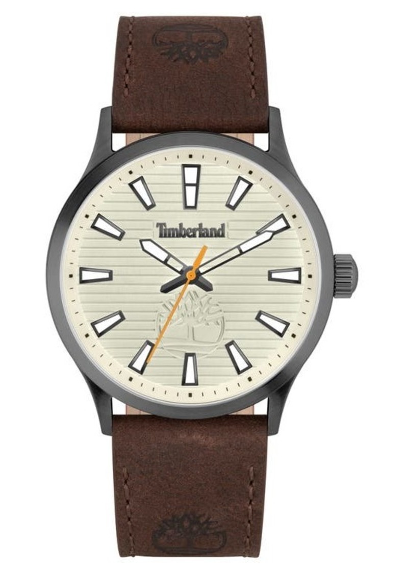 Timberland Trumbull Leather Strap Watch