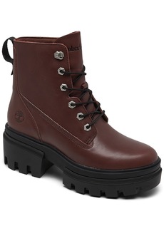 "Timberland Women's Everleigh 6"" Lace-Up Boots from Finish Line - Dark Port"