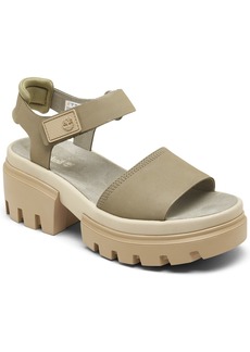 Timberland Women's Everleigh Ankle Strap Sandals from Finish Line - Light Taupe Nubuck
