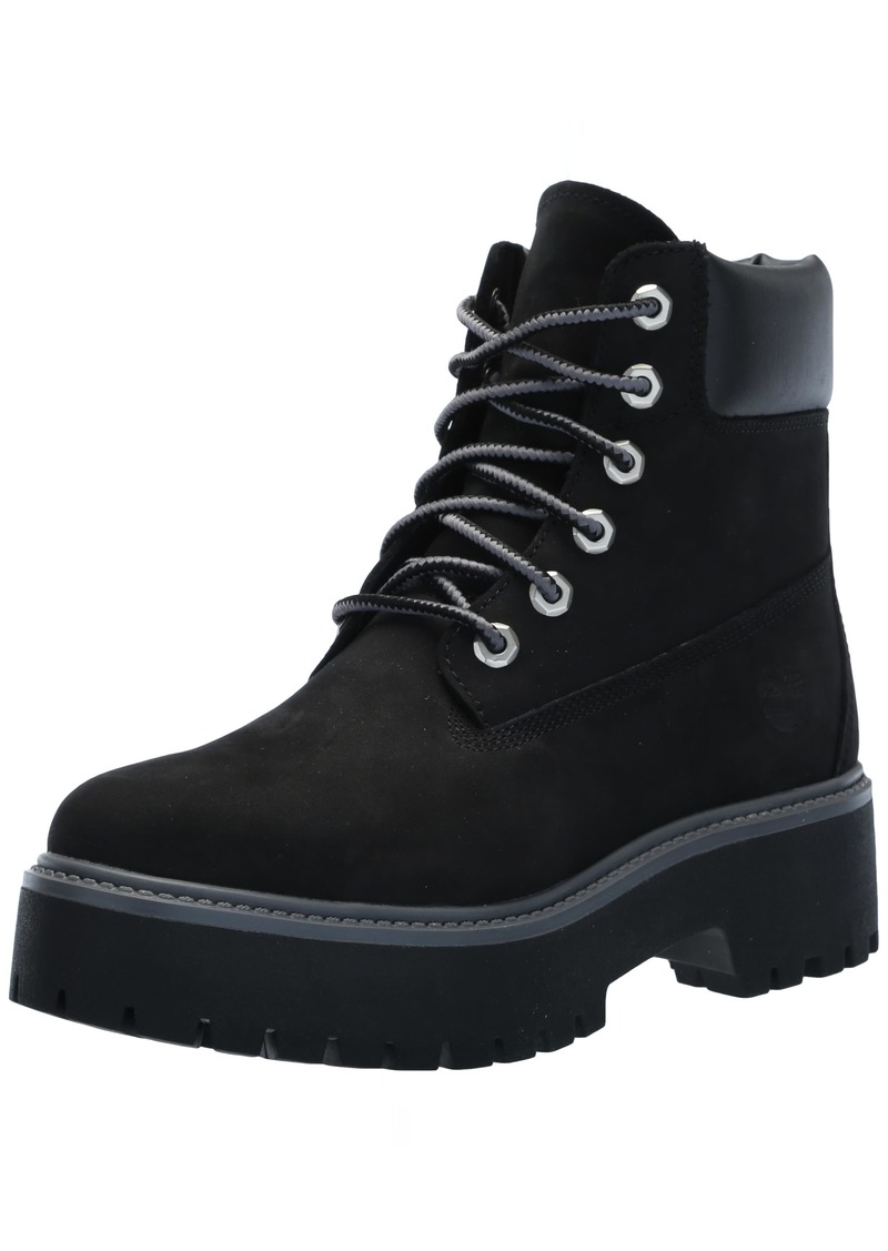 Timberland Women's Stone Street 6 Inch Lace Up Waterproof Boot Jet Black-New 2024