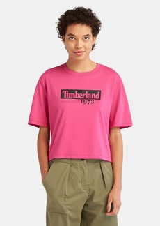 Timberland Women's Linear-Logo Cropped T-Shirt