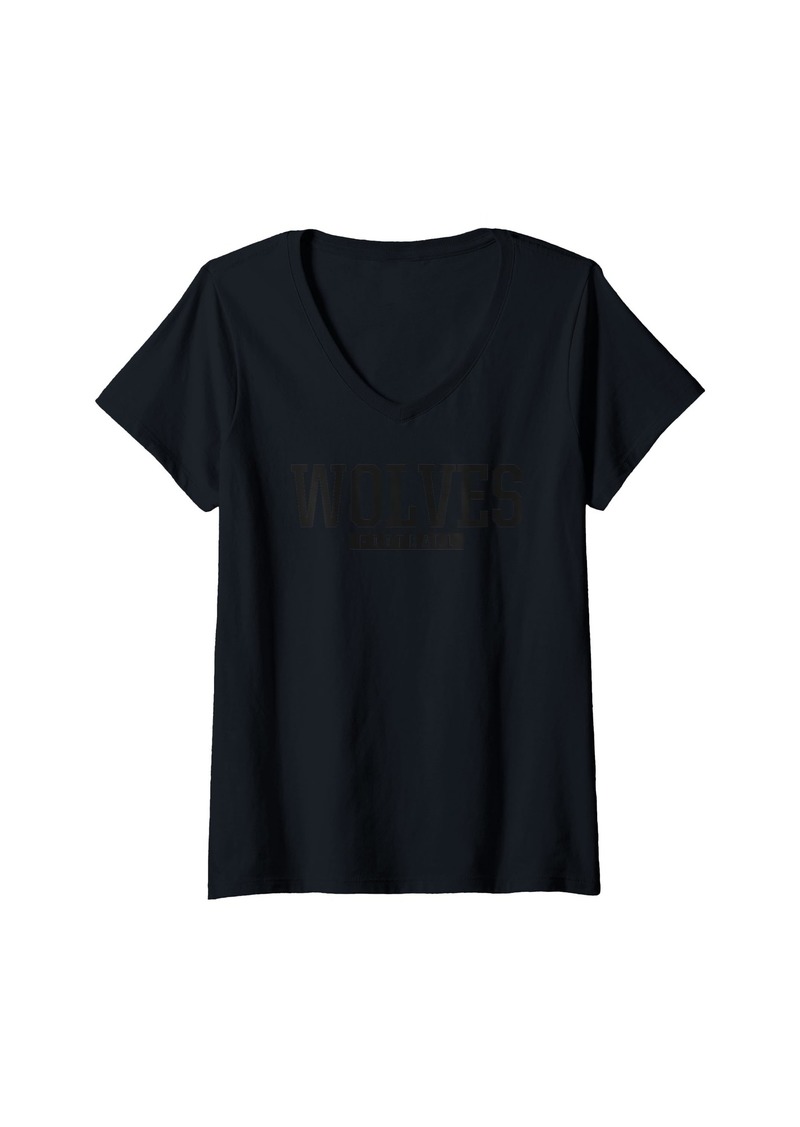 Womens Timberland Wolves Football HS V-Neck T-Shirt