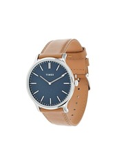 Timex 40 mm Gallery 3-Hand Leather Strap Watch
