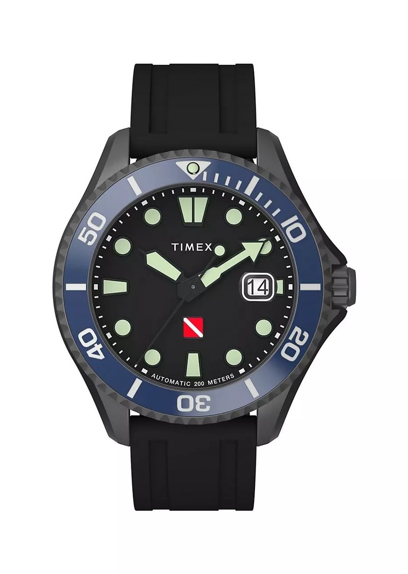 Timex Deep Water Tiburón IP Titanium-Plated Stainless Steel & Rubber Strap Automatic Watch/45MM