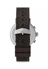 Timex Standard Silvertone & Fabric & Leather Strap Chronograph Watch