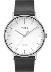 Timex Fairfield 41mm Leather Strap Watch