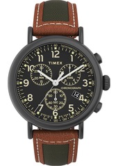 Timex Men's Standard Brown Leather Strap Watch 41mm