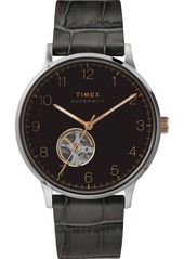 Timex Men's Waterbury Gray Leather Strap Watch 40mm