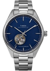 Timex Men's Waterbury Silver-Tone Stainless Steel Bracelet Watch 42mm