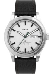 Timex Men's Waterbury Traditional Automatic Black Leather Strap Watch 39mm
