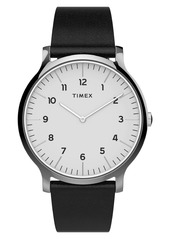 Timex® Norway Leather Strap Watch, 40mm