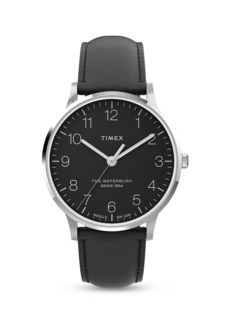 Timex Waterbury Black Leather 40MM Watch