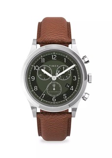 Timex Waterbury Traditional Stainless Steel & Leather Chronograph Watch