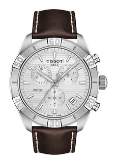 Tissot PR 100 Chronograph Leather Strap Watch