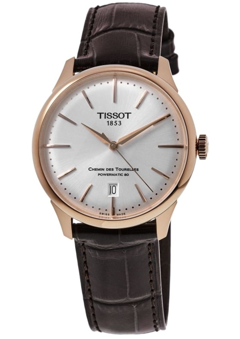 Tissot Chemin Des Tourelles Powermatic 80 Silver Dial Leather Strap Men's Watch T139.807.36.031.00