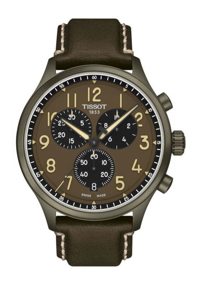 Tissot Chrono XL Chronograph Leather Strap Watch