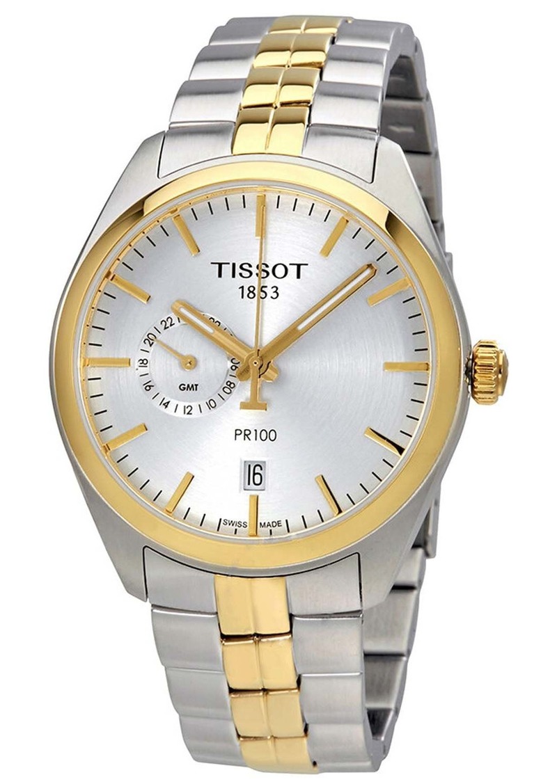 Tissot Men's PR100 Dual Time Silver Dial Watch