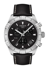 Tissot PR 100 Chronograph Leather Strap Watch