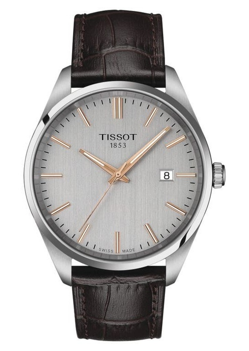Tissot PR 100 Classic Leather Strap Watch