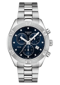 Tissot PR 100 Diamond Chronograph Bracelet Watch