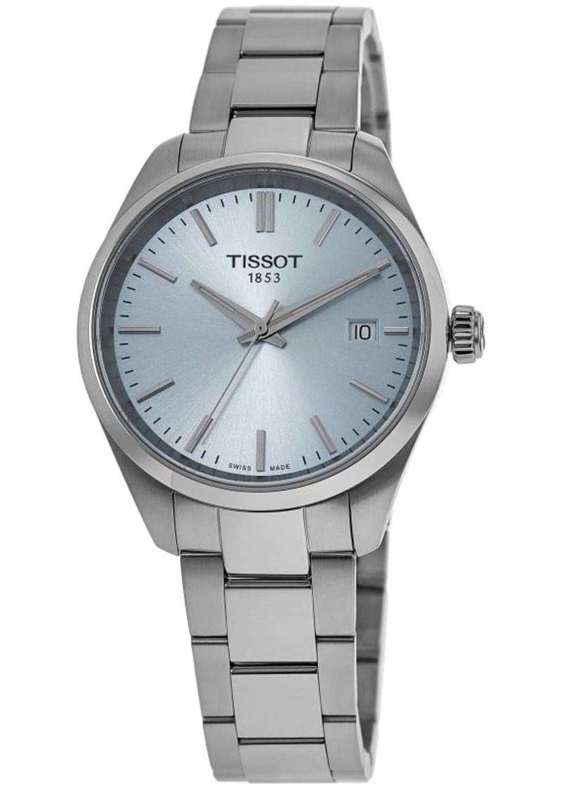 Tissot PR 100 Quartz 34mm Ice Blue Dial Steel Women's Watch T150.210.11.351.00