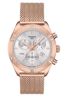 Tissot PR 100 Sport Chic Chronograph Mesh Bracelet Watch