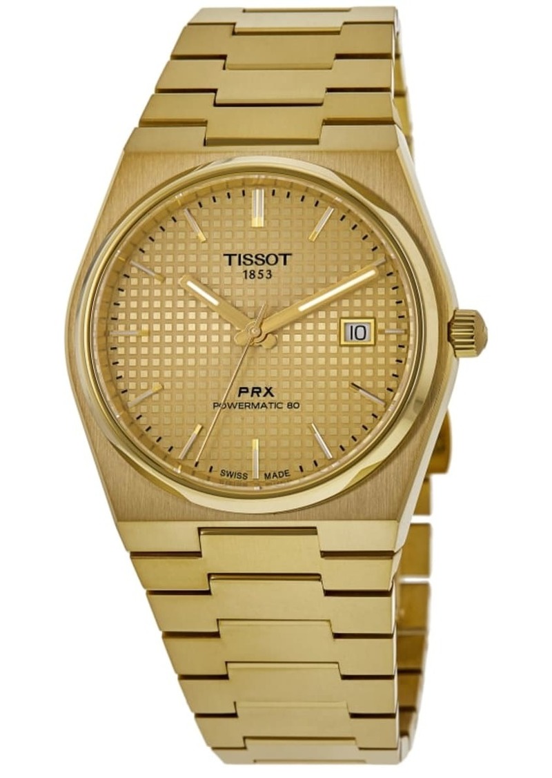 Tissot PRX Powermatic 80 Automatic Champagne Dial Gold-Tone Steel Men's Watch T137.407.33.021.00