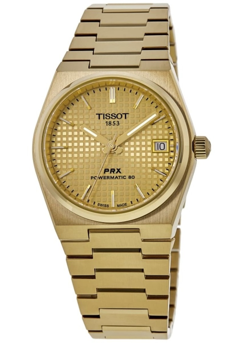 Tissot PRX Powermatic 80 Champagne Dial Gold PVD Steel Women's Watch T137.207.33.021.00