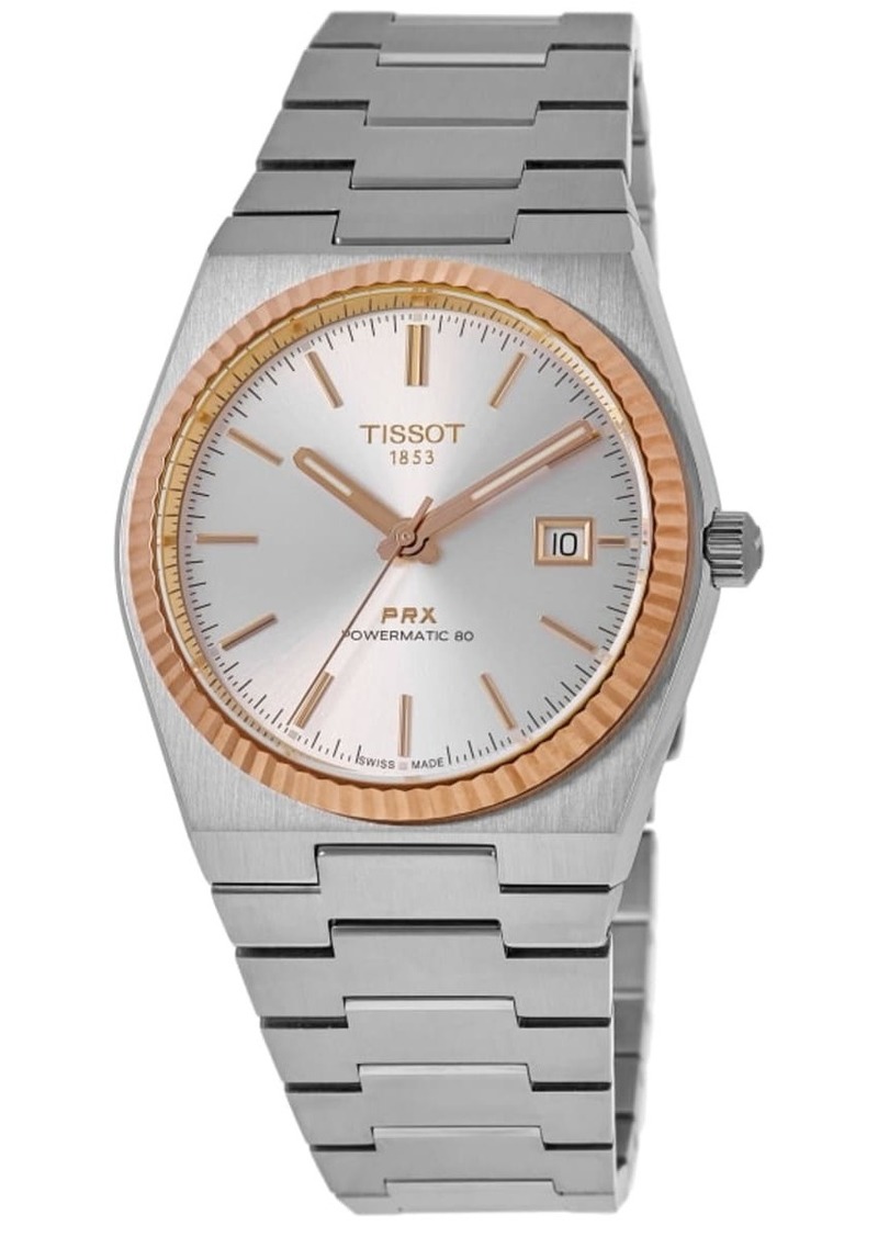 Tissot PRX Powermatic 80 Silver Dial Steel 18K Gold Bezel Men's Watch T931.407.41.031.00