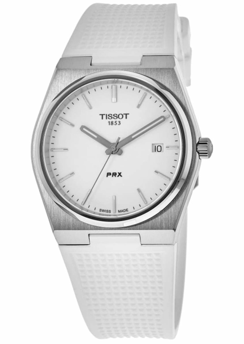 Tissot PRX Quartz White Dial Rubber Strap Men's Watch T137.410.17.011.00