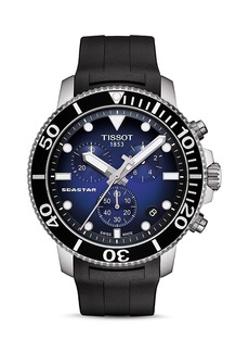 Tissot Seastar 1000 Blue-Dial & Black Rubber Strap Chronograph, 45.5mm