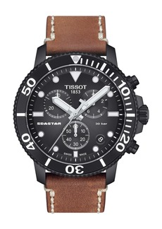 Tissot Seastar Leather Strap Chronograph Diving Watch