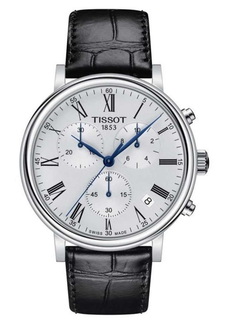 Tissot T-Classic Carson Premium Chronograph Leather Strap Watch