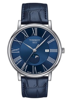 Tissot T-Classic Carson Premium Moonphase Leather Strap Watch