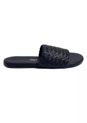 TKEES Foundations Matte Woven Leather Slides