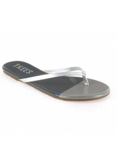 TKEES French Tips Thong Sandal In Silver Storm