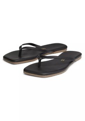 TKEES Square-Toe Lily Leather Sandals