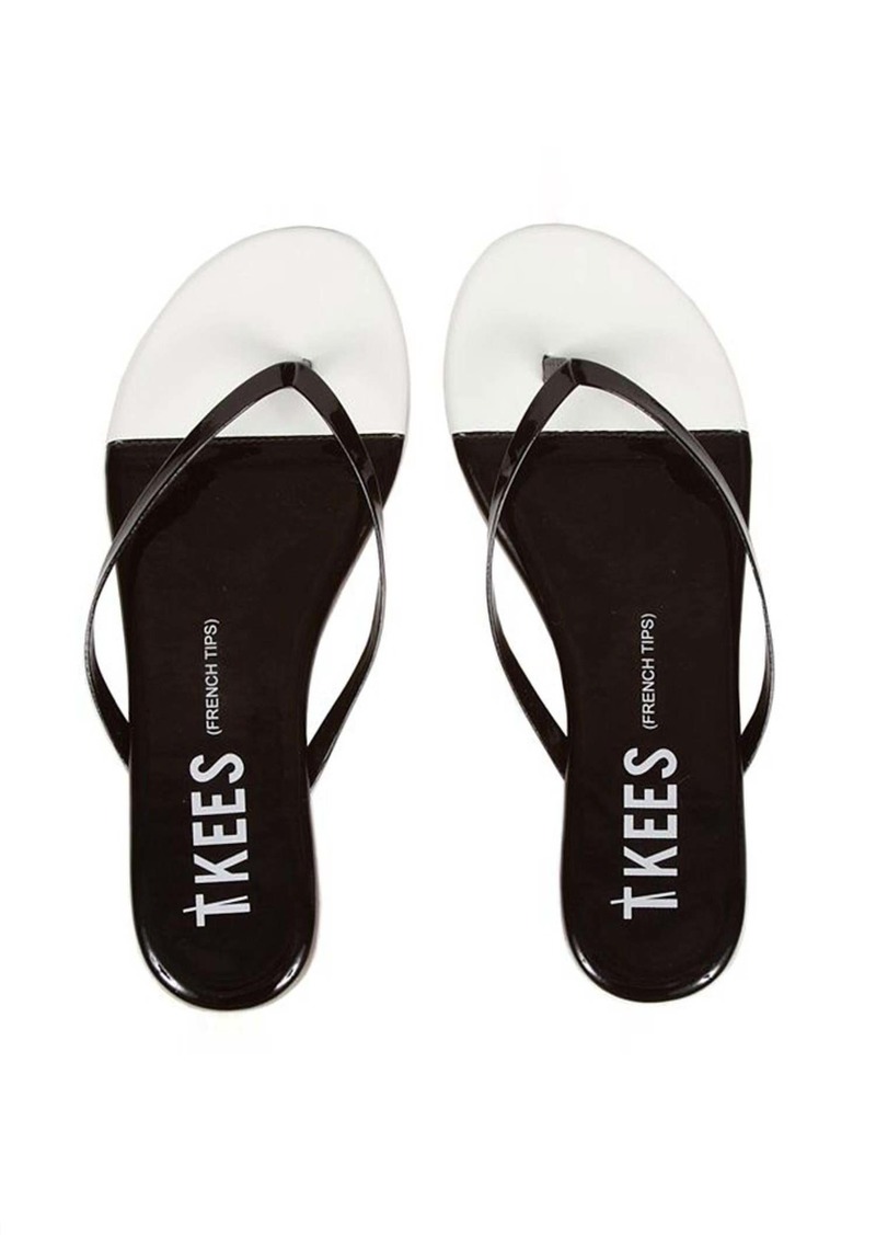 TKEES Women's French Tips Flip Flops In Black/white