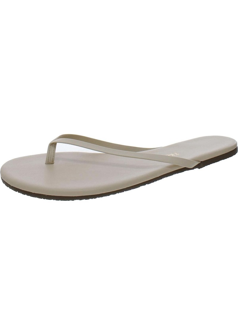 TKEES Womens Leather Slip On Flip-Flops