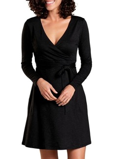 Toad & Co Cue Long Sleeve Tencel® Lyocell & Organic Cotton Jersey Wrap Dress in Black at Nordstrom
