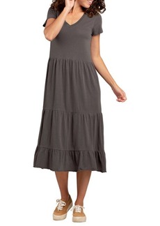 Toad & Co Primo Tiered Organic Cotton Midi Dress in Soot at Nordstrom