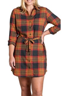 Toad & Co Re-Form Recycled Flannel Shirtdress in Cedar Ombre at Nordstrom