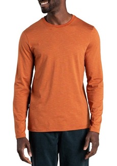 Toad & Co Tempo Stretch Long Sleeve T-Shirt in Rust Stripe at Nordstrom