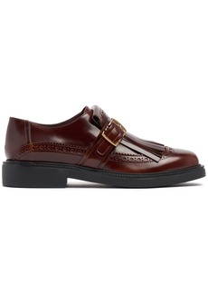 Tod's 10mm Leather Buckle Strap Loafers