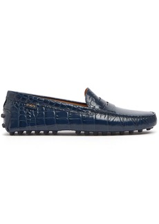 Tod's 5mm Croc Embossed Leather Loafers